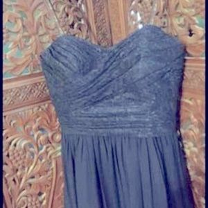 Blue dress with lace top